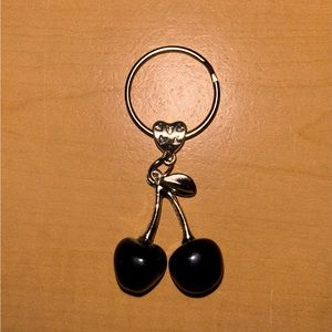 Silver Black Cherry Keychain